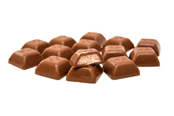chocolate with strawberry filling