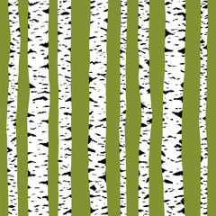 Birch forest seamless pattern, vector texture.
