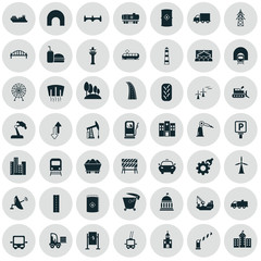 Set of forty nine industry and infrastructure icons