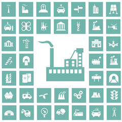 Set of forty industry and infrastructure icons