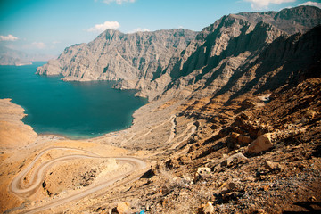 Khor Najd, a fjord in Musandam peninsula, Oman