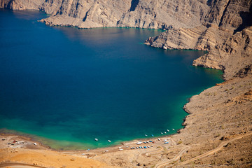 Khor Najd, a fjord in Musandam peninsula, Oman