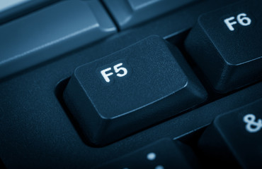 Detail computer. The focus on F5 key.