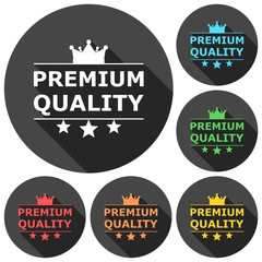 Fototapeta premium Premium quality icons set with long shadow