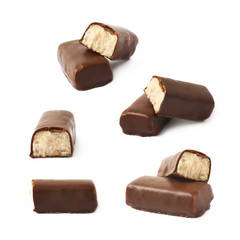 Chocolate coated marzipan candy