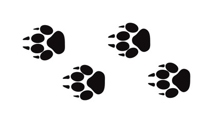 Fototapeta na wymiar Animal foot prints and tracks isolated steps traces on white for wildlife concept design vector. 