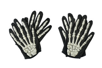 Skeleton hand glove isolated