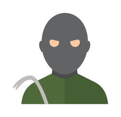 Thief man in the hood danger person in black mask vector. 