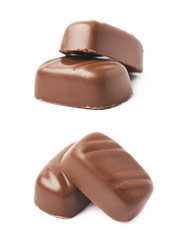 Small chocolate candy bar isolated