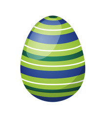 Color easter egg cartoon spring decoration and food symbol flat vector illustration. 