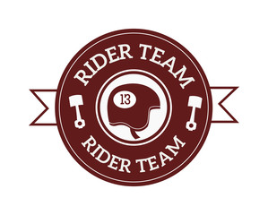 Motorcycle label badge vector. Black icon and moto club illustration