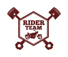 Motorcycle label badge vector. Black icon and moto club illustration