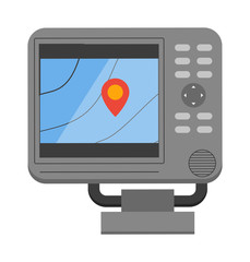 Car navigator mobile gps navigation vector flat illustration. 