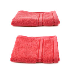 Single terry cloth towel isolated