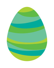 Color easter egg cartoon spring decoration and food symbol flat vector illustration. 