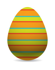 Color easter egg cartoon spring decoration and food symbol flat vector illustration. 