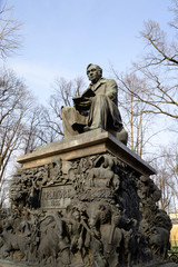 Monument to Ivan Krylov in the Summer Garden.
