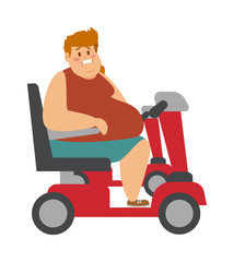 Fototapeta na wymiar Concept fitness weight loss fat man and thin sports guy, fatman on a diet with transportation truck.