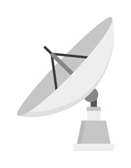 Satellite icon technology wireless space radio signal flat vector illustration. 