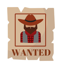 Most wanted man in hat poster concept grunge vector illustration.  © Vectorvstocker