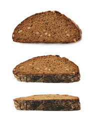 Single piece of bread isolated