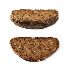 Single piece of bread isolated