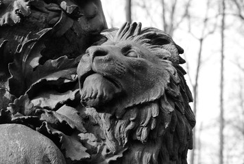 Fragment of monument to Ivan Krylov in the Summer Garden.