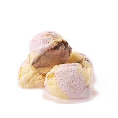 Pile of ice-cream scoops isolated