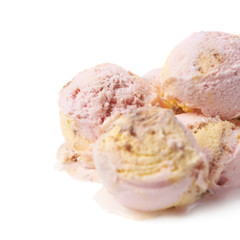 Pile of ice-cream scoops isolated