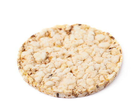 Round diet rice cracker isolated