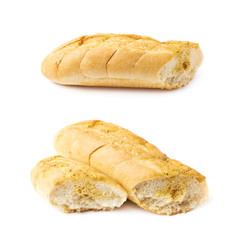 Italian ciabatta white bread isolated