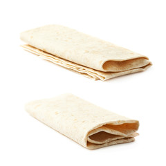 Thin armenian lavash bread isolated