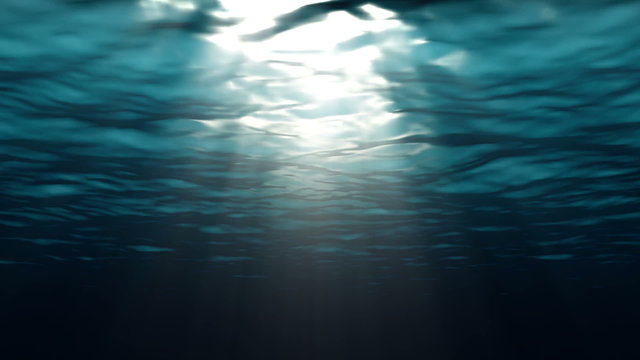 Blue ocean surface seen from underwater