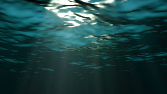 Blue ocean surface seen from underwater