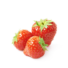 Pile of few strawberries isolated