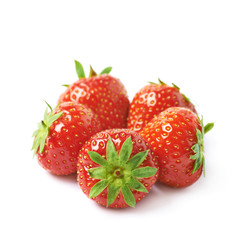 Pile of few strawberries isolated