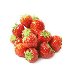 Pile of multiple strawberries isolated