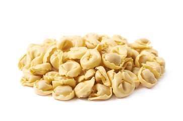 Pile of multiple ravioli isolated