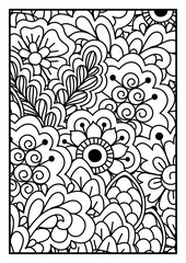 Black and white pattern. Ethnic henna background.