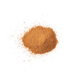 Pile of cinnamon powder isolated
