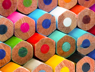 abstract composition with colored pencils