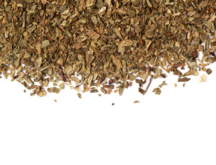 Surface covered with dry basil