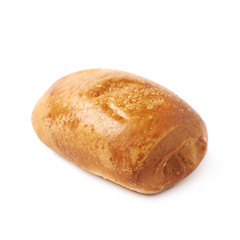 Pastry pocket with sausage isolated