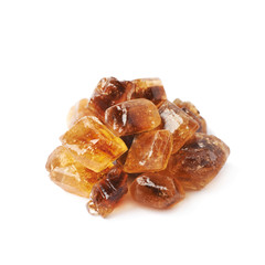 Pile of brown rock sugar crystals