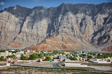 Amazing mountain scenery in Bukha, Musandam peninsula, Oman
