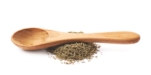 Spoon over the pile of thyme