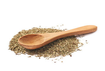 Spoon over the pile of thyme