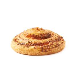 Cheese pastry roll bun isolated