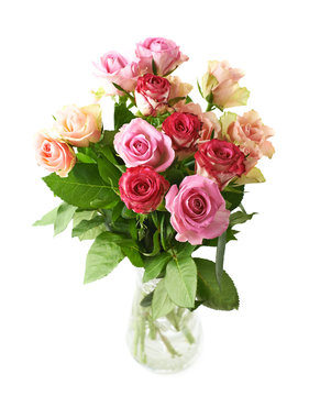 Bouquet of rose flowers isolated