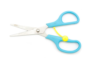 blue scissors object is isolated